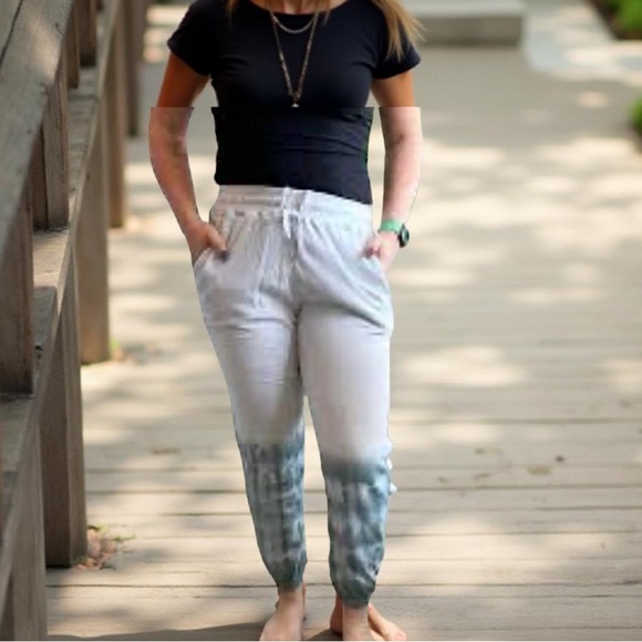 Sweatpants  / Tye-dye sweatpants / joggers Hem & Thread French Terry NWT - Picture 1 of 12